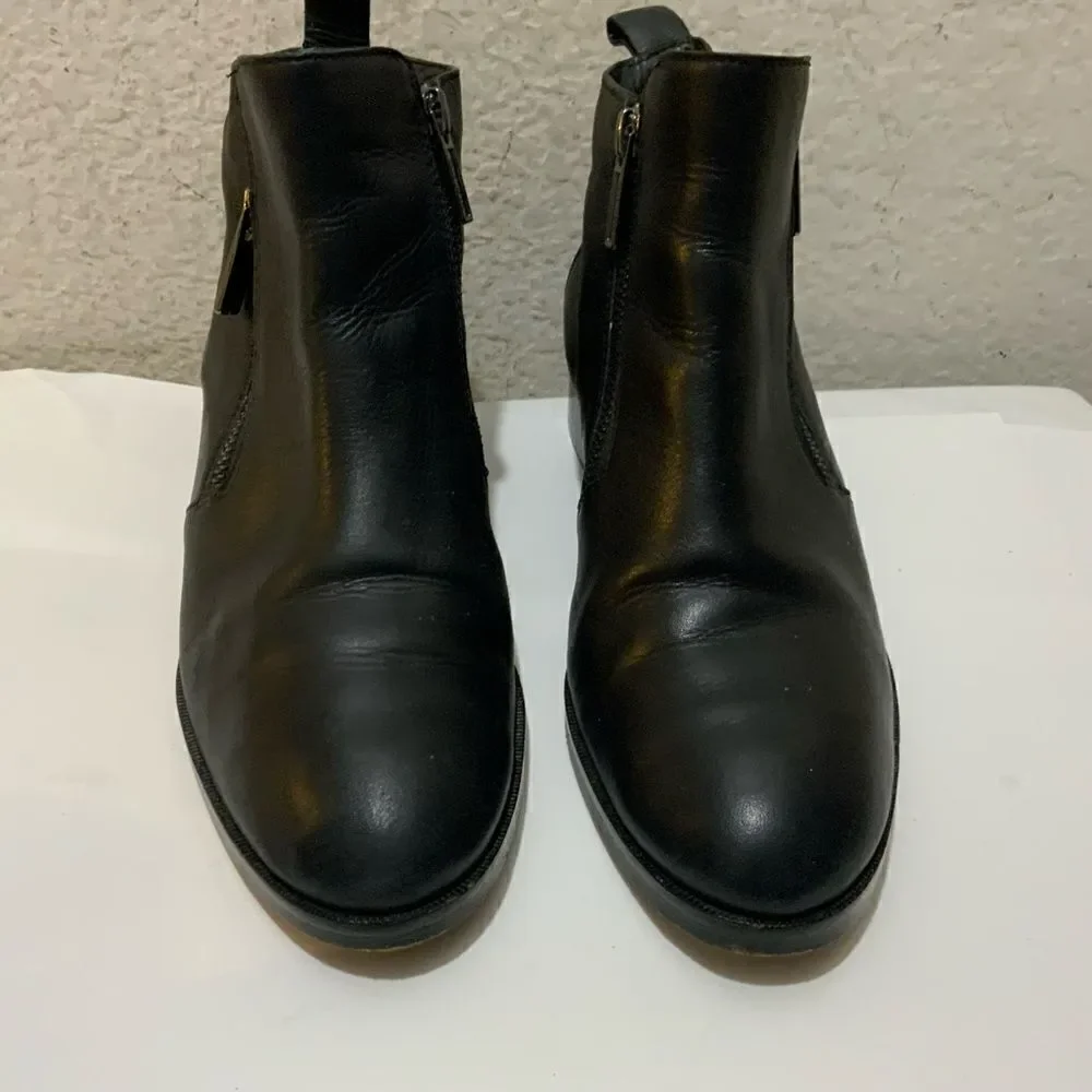 Cole Haan Ankle Boots Womens 7 B Black Dual Zipper Oak D44816 Booties